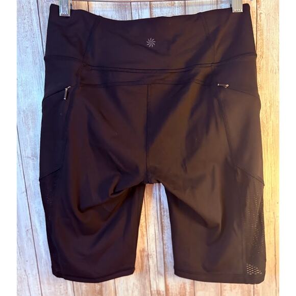 Athleta Black Biker Shorts with Mesh Inserts - Size ST Tall - Picture 4 of 8